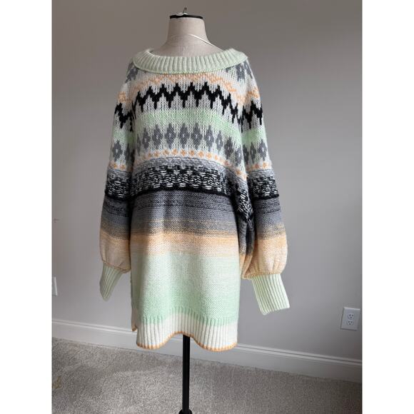 Free People Frozen Forest Tunic Sweater Size Large - Picture 1 of 16